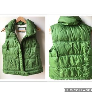 Old Navy Womens Apple Green Puffer Jacket Vest